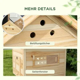 PawHut Entenstall aus Holz 78 x 90 x 92 cm Natur