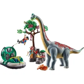 Playmobil Dinos Brachiosaurus-Begegnung mit Luftkissenboot 71819