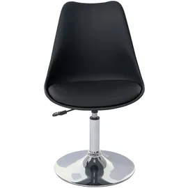 Mendler 2er-Set Drehstuhl Malmö T501, Stuhl Küchenstuhl, höhenverstellbar, Kunstleder ~ schwarz, Chromfuß