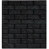 vidaXL 3D Tapete Ziegelstein Selbstklebend 77 cm x 70 m 10 Stk. Schwarz 150724