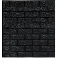 vidaXL 3D Tapete Ziegelstein Selbstklebend 77 cm x 70 m 10 Stk. Schwarz 150724