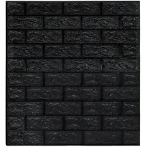vidaXL 3D Tapete Ziegelstein Selbstklebend 77 cm x 70 m 10 Stk. Schwarz 150724