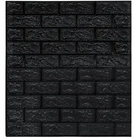 vidaXL 3D Tapete Ziegelstein Selbstklebend 77 cm x 70 m 10 Stk. Schwarz 150724