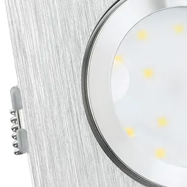 SSC-LUXon QW-2 flache Einbauleuchte IP44 LED Bad in Alu gebürstet eckig mit 4W drei einstellbaren Lichtfarben 3CCT LED Modul 230V