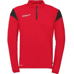 UHLSPORT Herren Sweatshirt Squad 27 1/4 Zip, rot/schwarz, 3XL