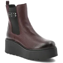 Dunkelrote Stiefeletten Armodo Keilschuhe, 36