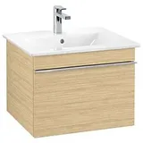 Villeroy & Boch Venticello Waschbeckenunterschrank mit 1 Auszug × Breite 55,3 x 42 x 50,2 cm, Griff Chrom, nordic oak