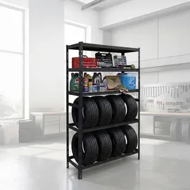 Relaxdays Reifenregal Stahl 210 x 110 x 40 cm schwarz für 8 Reifen