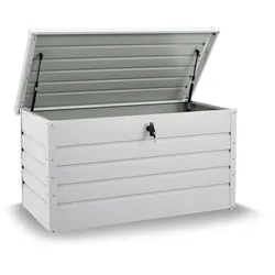 Juskys Metall Aufbewahrungsbox Limani 380 Liter - Box wasserdicht, abschließbar - Weiß