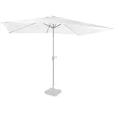 VONROC Premium-Sonnenschirm Rapallo 200x300cm - Rechteckiger Sonnenschirm für Terasse, Garten, Balkon, Gastro – Neigbar – UV-beständiges Tuch – Weiß – Inklusive Schutzhülle - VONROC