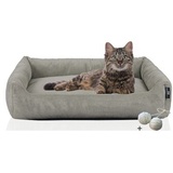 Rohrschneider Katzenbett mit Spielkugelset grau