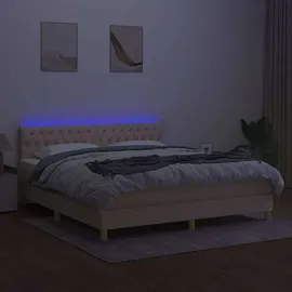vidaXL Boxspringbett 160 x 200 cm Creme