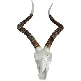 deluke Impalakopf GEOHE Kunststoff Weiß 11,5x33x68cm Wanddekoration Geweih Tier-Dekoration
