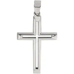 Ketten-Anhänger FIRETTI "Schmuck Geschenk Halsschmuck Anhänger für Halskette Kreuz", silber (edelstahlfarben), Schmuckanhänger, Damen, Edelstahl, 2,1 g, Made in Germany