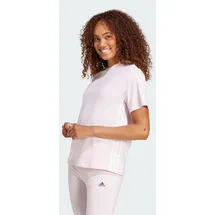adidas Essentials 3-Streifen Cotton T-Shirt Clear Pink / White 2XL