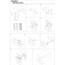 Hti-Living Schreibtisch Thekla Weiß