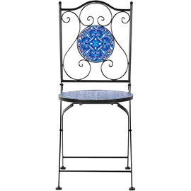 Beliani Gartenstuhl 40 x 90 x 45 cm schwarz/blau 2 St.