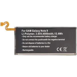 AccuCell Akku passend für Samsung Galaxy Note 9, Li-Polymer, 3,85V, 4000mAh, 15,4Wh, built-in, ohne Werkzeug