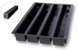 SCHNEIDER Silikon-Backform, Rinne, schwarz 115315 , Abmessung: 40 x 60 cm, Abm. 500 x 70 mm, H 70 mm