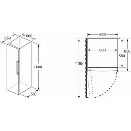 Bosch Serie 4 KSV36VLDP Kühlschrank (346 l, 1860 mm hoch, Inoxlook)