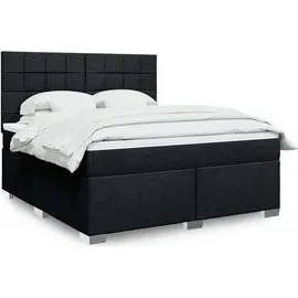 vidaXL Boxspringbett mit Matratze Schwarz 180x200 cm Stoff