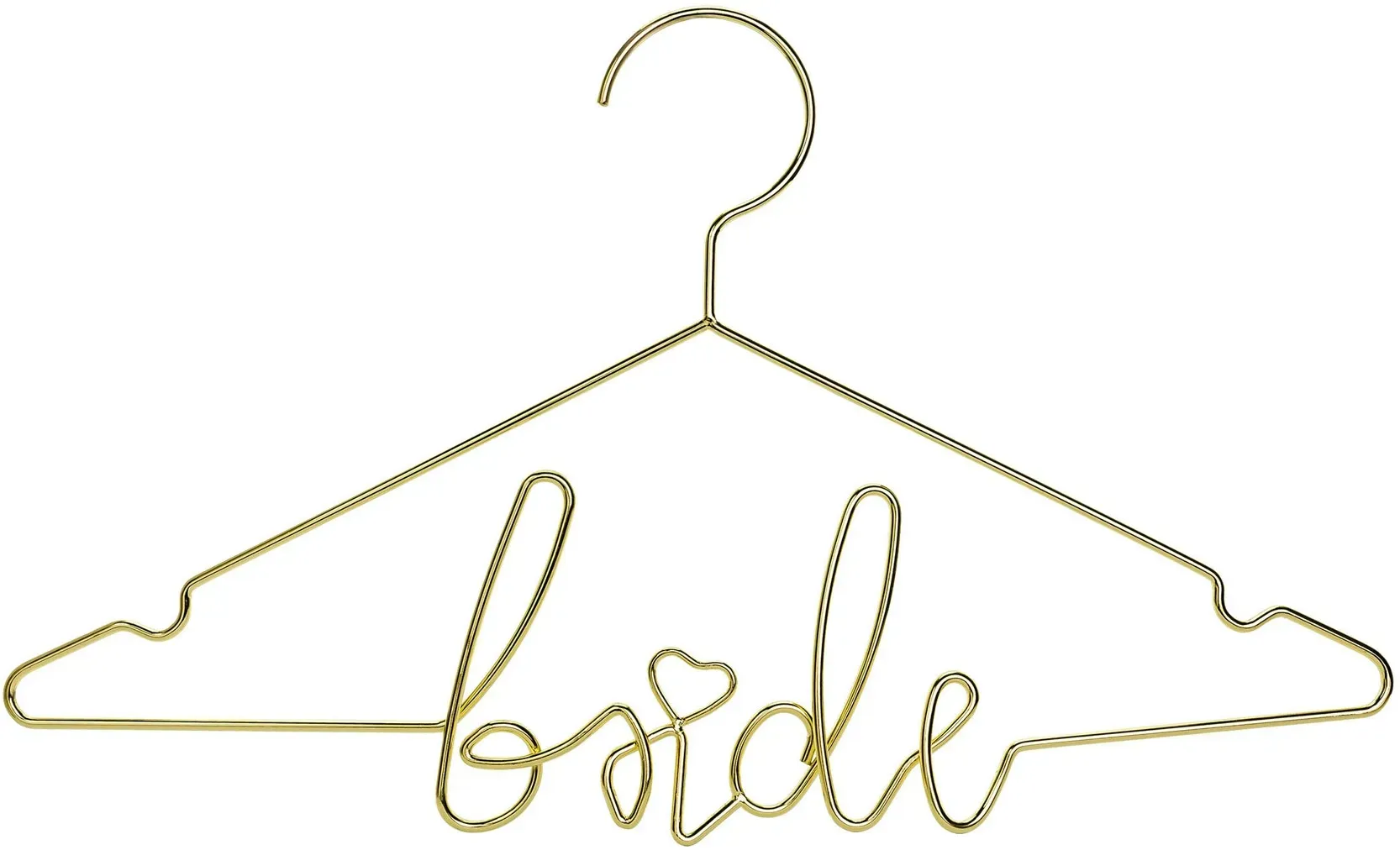 Kleiderbügel Metall 45x27cm Bride Metallbügel für Braut Metallkleiderbügel Hochzeitskleid Kleid Kleidung Wäschebügel Hochzeitszubehör Hochzeit Gold