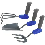 Maximex Ergonomisches Gartenset 3tlg., gelenkschonend, Gartenschaufel, Harke & Unkrautjäter Set