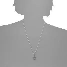 Ostsee-Schmuck Kette mit Anhänger Leuchtturm 15 mm Silber