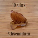 10 Stück Schweineohren - wie Rinderohren Kausnack Kauartikel Ochsenziemer Schweineohr