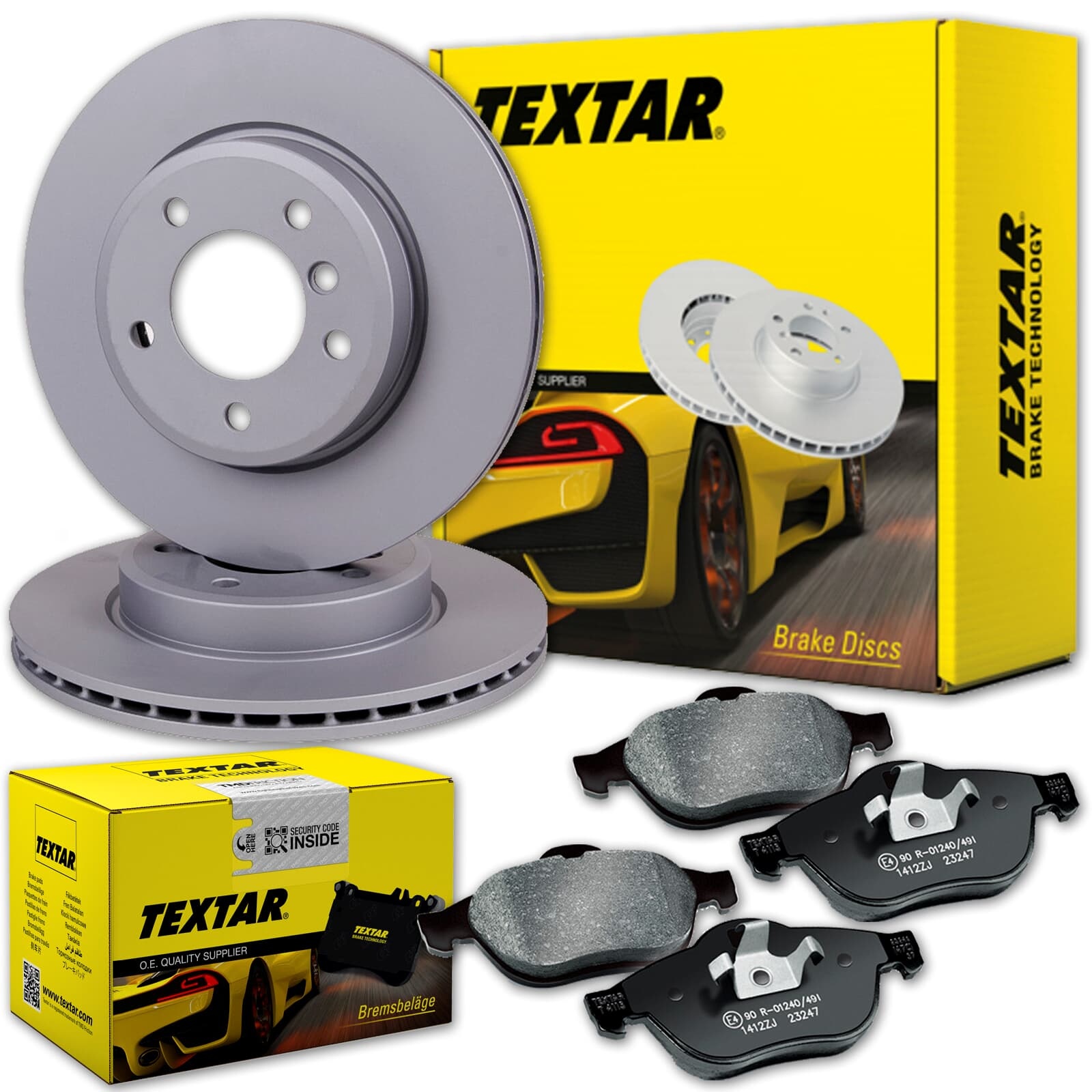 Textar Bremsscheiben 355mm + Beläge Vorne Passend Für Tesla Model S + Model X: Bremsscheibe: 1025099, 102509900b, 6006420, 600642000a Bremsbelagsatz,