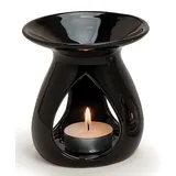 levandeo Duftlampe Keramik Farbe: Schwarz - Öllampe Aromalampe für Aroma - Duftöl/Duftwachs