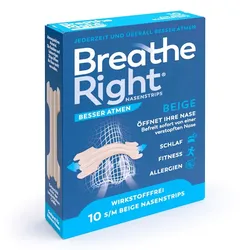 Besser Atmen Breathe Right Nasenstrips beige