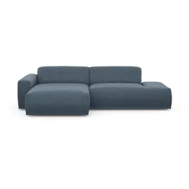 TRENDMANUFAKTUR Ecksofa TRENDMANUFAKTUR "Braga, mit hochwertigem Kaltschaum, L-Form, in Cord erhältlich", blau (blau horizon), B:275cm H:72cm T:160cm, 100% Polyester, Sofas, modernes Sofa, Couch mit hohem Sitzkomfort, 275/72/160 cm (B/H/T)