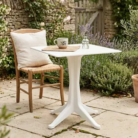 PROGARDEN Gartentisch 70 x 70 x 72 cm Weiß