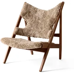 Audo - Knitting Chair, Walnuss natur / Sheepskin Sahara