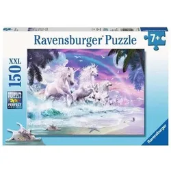 RAVENSBURGER 10057 Kinderpuzzle - Einhörner am Strand 150 Teile XXL