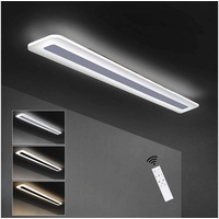 ZMH LED Deckenleuchte Panel dimmbar mit Fernbedienung weiße Bürolampe aus Metall und Acryl moderne Wohnzimmerlampe flache Deckenlampe geeignet auch für Flur Schlafzimmer Küche Balkon