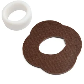BAY-Sports Holzschwert Tsuba & Tsubadome für Bokken Katana Ersatz Zubehör Ring Kendo Samurai (Stück, Tsuba und Tsubadome), passend für alle normale Bokken Standart Größe Material: Kunststoff braun
