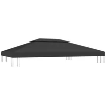 vidaXL Pavillon-Dachplane mit Kaminabzug 310 g/m2 4x3 m Schwarz