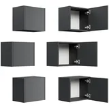 Posseik Hängeschrank Badschränke im 3er-Set "Limes" variable Montage Grafit