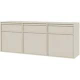 Selsey Evo - Sideboard 3-türig hängend mit 3 Schubladen, Graubeige,