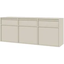 Selsey Evo - Sideboard 3-türig hängend mit 3 Schubladen, Graubeige,