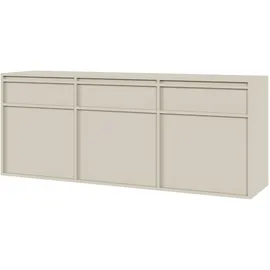 Selsey Evo - Sideboard 3-türig hängend mit 3 Schubladen, Graubeige,