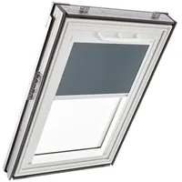 Roto Verdunklungsrollo dunkelgrau 1-V06, 114x118 cm (11/11), Manuell,Q4,Roto,weiße Schiene