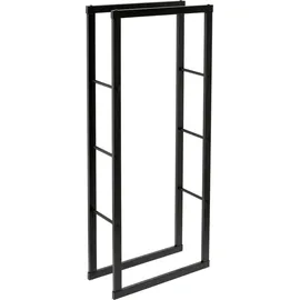TRIZERATOP Kaminholzregal Stahl 60 x 25 x 150 cm Schwarz