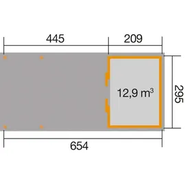 Weka Lounge-Haus 225 B 6,54 x 2,95 m natur