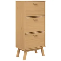 VidaXL Schuhschrank OLDEN Braun 55x35x120 cm Massivholz Kiefer
