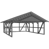 SKANHOLZ Skan Holz Carport Schwarzwald m. Dachlattung u. Rückwand 684 x 772 cm Grau