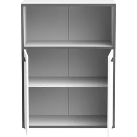 Forte Bücherregal 84,5 x 41,5 x 115,1 cm Weiß/Grau