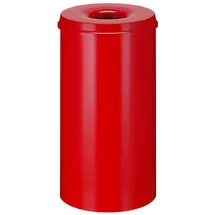 Proregal Selbstlöschender Papierkorb & Abfallsammler aus Metall | 50 Liter, HxØ 63x33,5cm | Rot